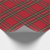 Kerstfeestrood met tartan ompakken papier (Hoek)