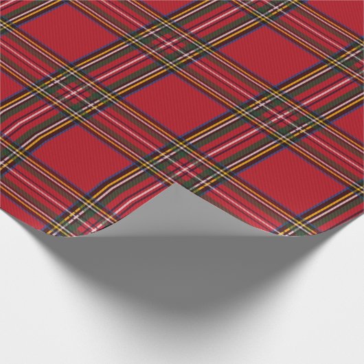 Kerstfeestrood met tartan ompakken papier (Hoek)