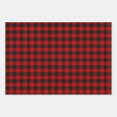 Kerstfeestrood met tartan ompakken papier inpakpapier vel (Voorkant 3)