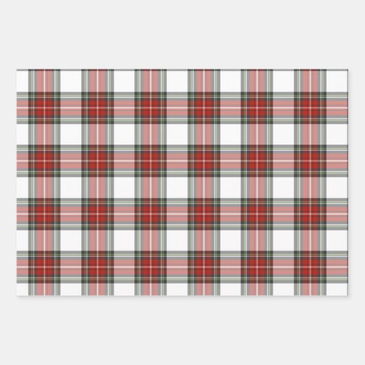 Kerstfeestrood met tartan ompakken papier inpakpapier vel (Voorkant 2)