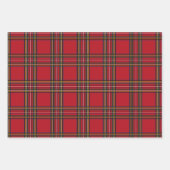 Kerstfeestrood met tartan ompakken papier inpakpapier vel (Voorkant)