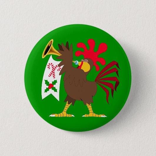 kerstfeestrooster ronde button 5,7 cm (Voorkant)