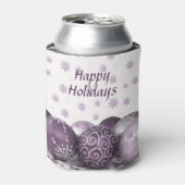 kerstfeestroze Paarse Ornamenten Snowflakes Blikjeskoeler (Blikje Voorkant)