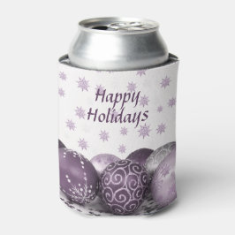 kerstfeestroze Paarse Ornamenten Snowflakes Blikjeskoeler