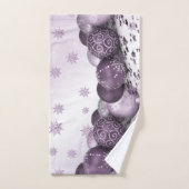 kerstfeestroze Paarse sierschilfers Bad Handdoek (Handdoek)