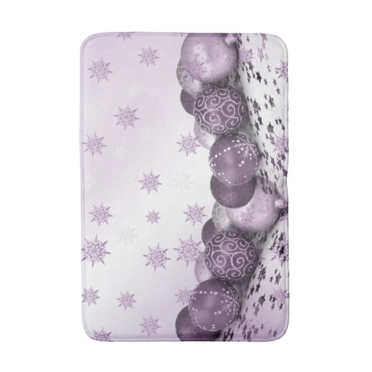 kerstfeestroze Paarse sierschilfers Badmat (Voorkant Verticaal)