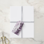 kerstfeestroze Paarse sierschilfers Cadeaulabel (Met Touw)