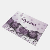 kerstfeestroze Paarse sierschilfers Deurmat (Schuin)