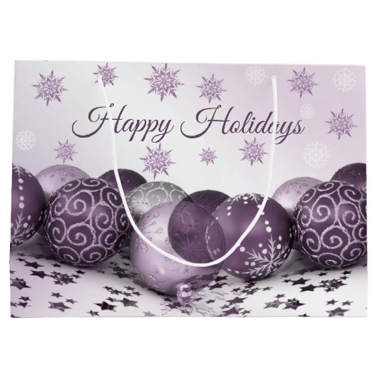 kerstfeestroze Paarse sierschilfers Groot Cadeauzakje (Achterkant)