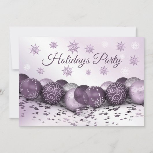 kerstfeestroze Paarse sierschilfers Kaart (Voorkant)