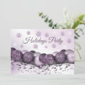 kerstfeestroze Paarse sierschilfers Kaart (Staand voorkant)