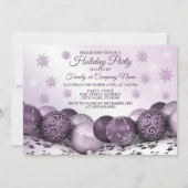 kerstfeestroze Paarse sierschilfers Kaart (Achterkant)