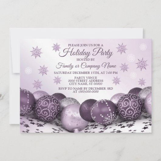 kerstfeestroze Paarse sierschilfers Kaart (Achterkant)