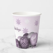 kerstfeestroze Paarse sierschilfers Papieren Bekers (Achterkant)