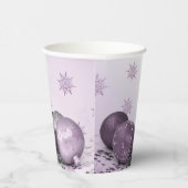kerstfeestroze Paarse sierschilfers Papieren Bekers (Rechts)