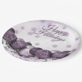 kerstfeestroze Paarse sierschilfers Papieren Bordje (Gekanteld)