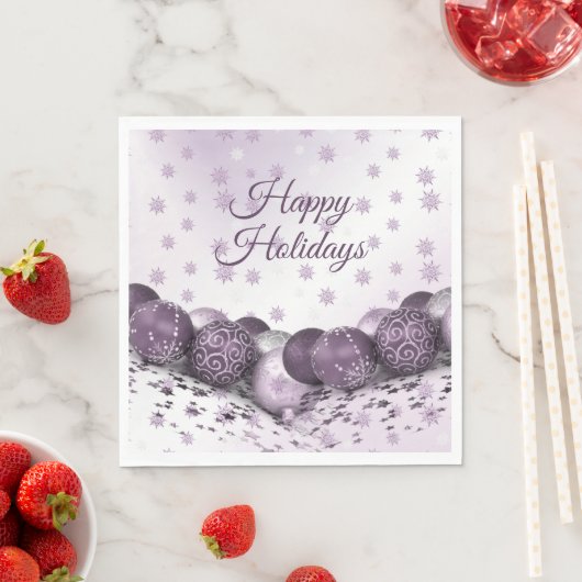 kerstfeestroze Paarse sierschilfers Servet (Insitu)