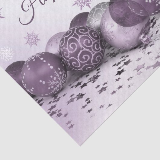 kerstfeestroze Paarse sierschilfers Tissuepapier (Detail)