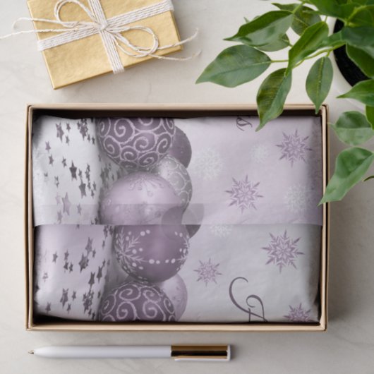kerstfeestroze Paarse sierschilfers Tissuepapier (Geschenk)