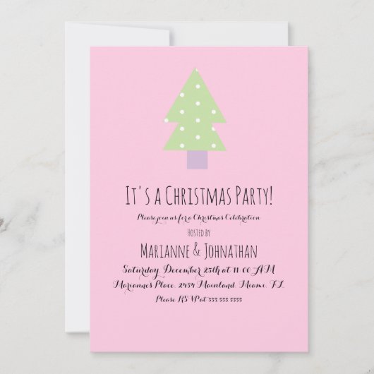 kerstfeestroze pastboom kaart (Voorkant)