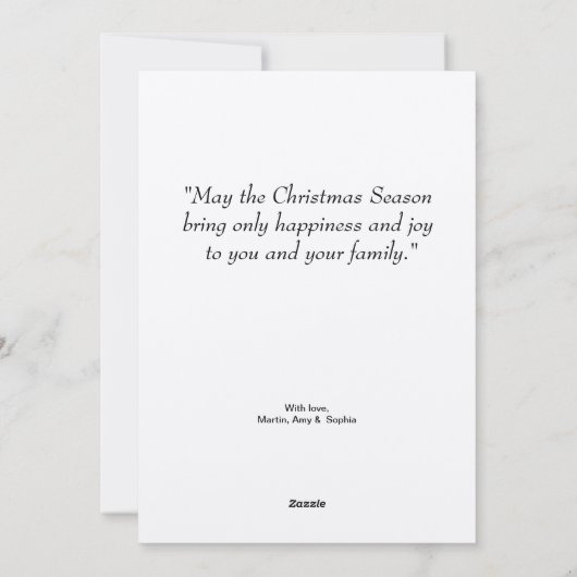 kerstfeestscène, Heilige Kerstmis Feestdagenkaart (Achterkant)