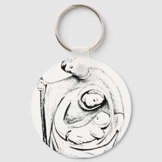 kerstfeestscène. Kerstmis en feestdag Sleutelhanger