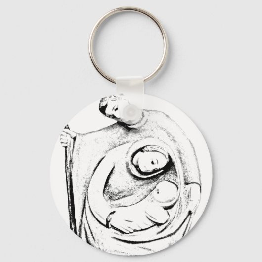 kerstfeestscène. Kerstmis en feestdag Sleutelhanger (Voorkant)