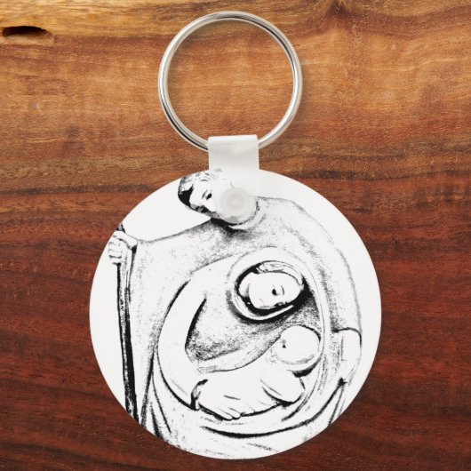 kerstfeestscène. Kerstmis en feestdag Sleutelhanger (Voorkant)