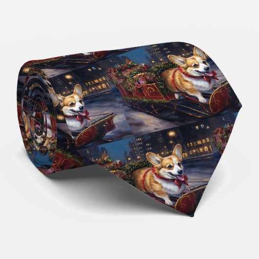 Kerstfeestseizoen van de Corgi Stropdas (Opgerold)