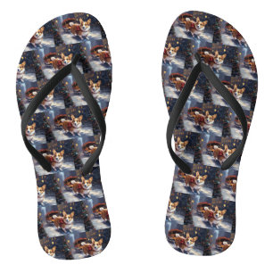 Kerstfeestseizoen van de Corgi Teenslippers