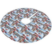 Kerstfeestsneeuwsfeer met Beagle Kerstboom Rok (Gekanteld)