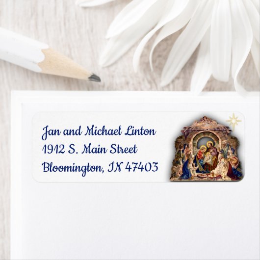 kerstfeestster — Geef het retouradres aan Etiket (Insitu)