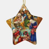 kerstfeestster keramisch ornament (Links)