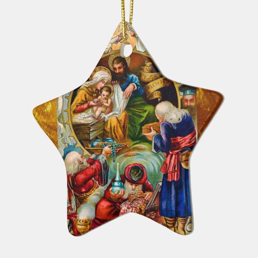 kerstfeestster keramisch ornament (Links)