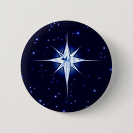 kerstfeestster ronde button 5,7 cm