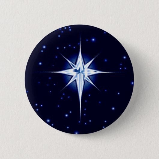 kerstfeestster ronde button 5,7 cm (Voorkant)