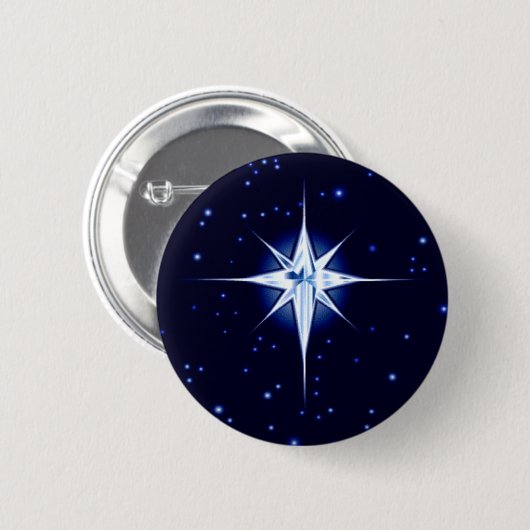 kerstfeestster ronde button 5,7 cm (Voorkant /achterkant)