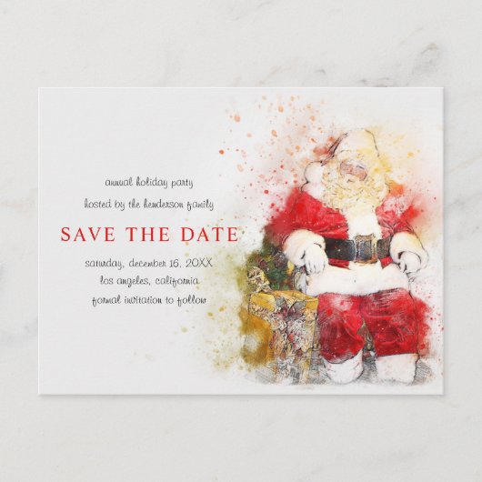 kerstfeestster | Vakantiepartij Opslaan datum Uitnodiging Briefkaart (Voorkant)