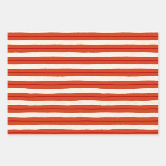 Kerstfeeststrepen, getextureerd in rood en wit inpakpapier vel (Voorkant)