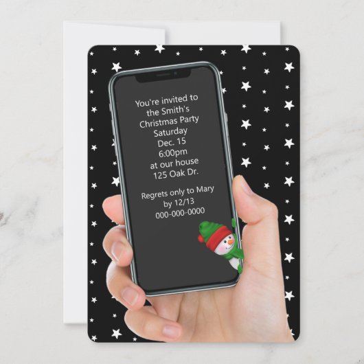 Kerstfeesttekst op telefoon kaart (Voorkant)