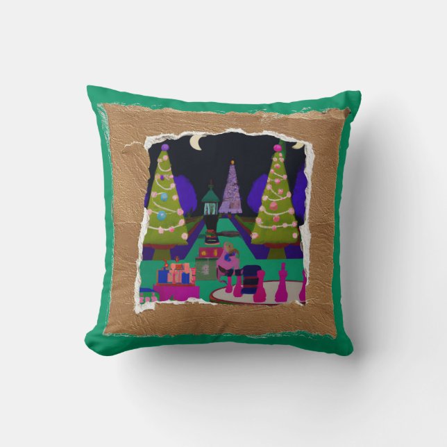 Kerstfeestthema voor Collage Kussen (Voorkant)