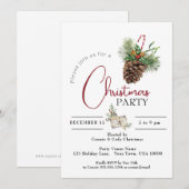 KERSTFEESTUITNODIGING, DENNENBOON & SNOEPRIET KAART (Voorkant / Achterkant)