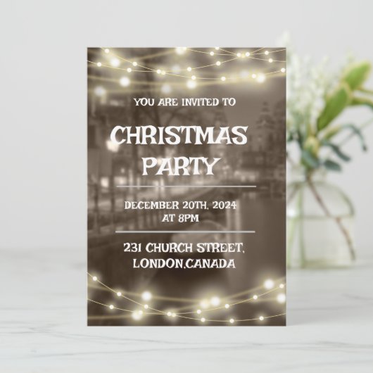 KERSTFEESTUITNODIGING KAART (Staand voorkant)