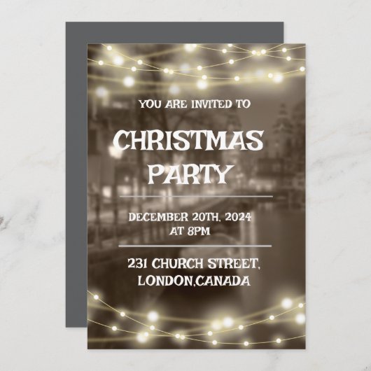 KERSTFEESTUITNODIGING KAART (Voorkant / Achterkant)