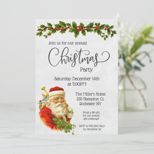  kerstfeestuitnodiging kaart (Staand voorkant)