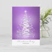 kerstfeestuitnodiging met Paarse bomen Kaart (Staand voorkant)