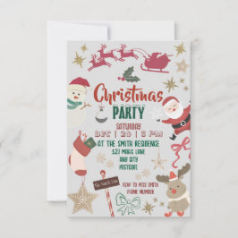 Kerstfeestuitnodiging voor kinderen en families kaart