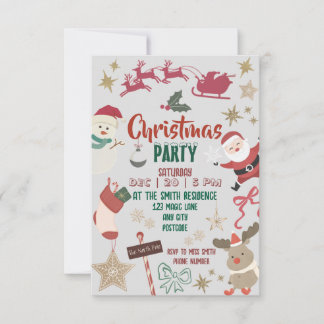 Kerstfeestuitnodiging voor kinderen en families kaart