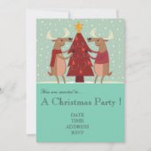  kerstfeestuitnodiging voor rendieren kaart (Voorkant)