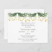 Kerstfeestuitnodiging, Xmas nodigen Briefkaart uit (Voorkant / Achterkant)